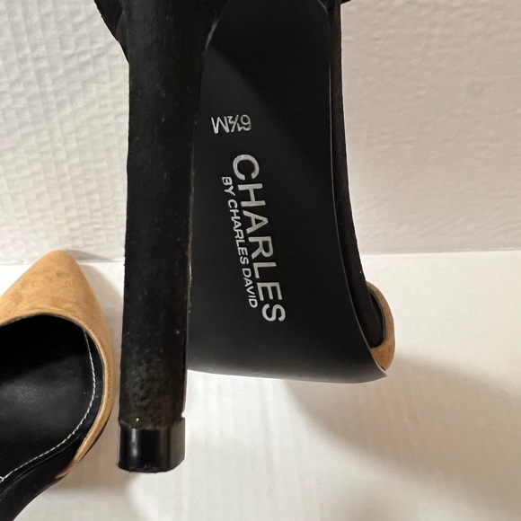 Charles by Charles David Brown Black Strap High heels Pointed toe Women shoes - Picture 10 of 12